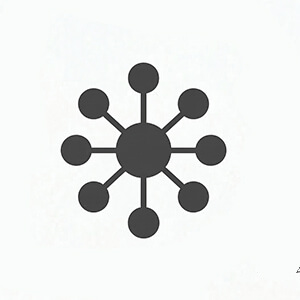 Gemini logo attempt 5: dark gray radial nodes
